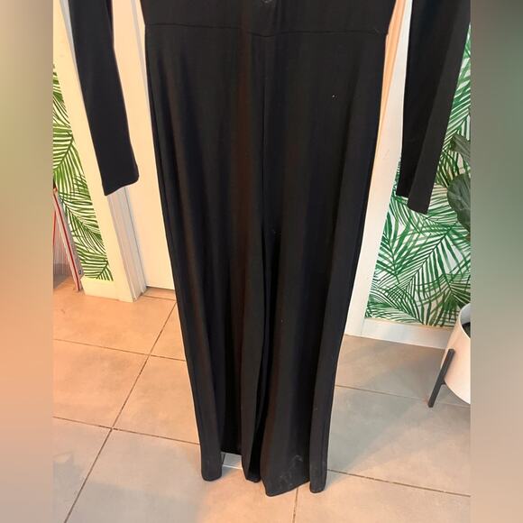 Nightcap Black Lace Insert Long Sleeve Wide Leg Jumpsuit Medium Romantic Goth - Picture 4 of 9